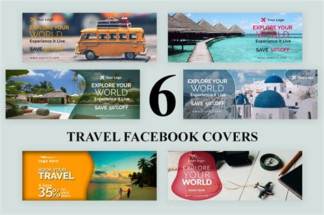 Travel Facebook Covers 6 Templates Social Media Templates