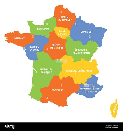 France Political Map Of France Administrative Divisions Metropolitan