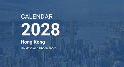 Year 2028 Calendar Hong Kong