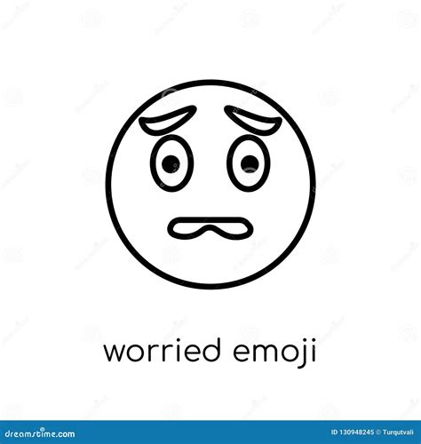 Worried Emoji Linear Icon Modern Outline Worried Emoji Logo Con Vector