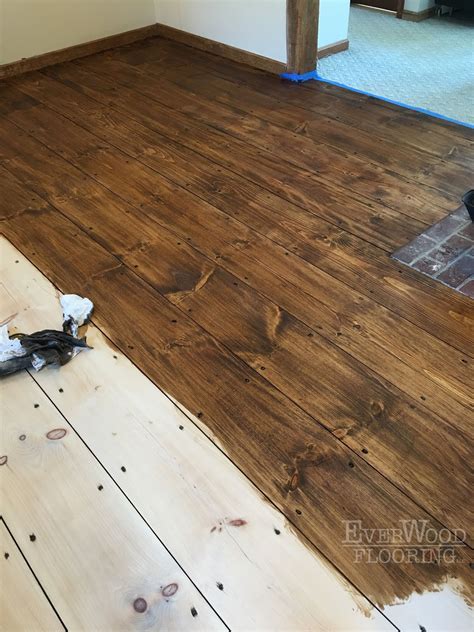 Everwood Flooring Project Profiles Wide Plank Pine Stain And Refinish