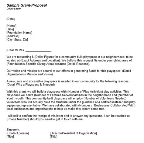 Sample cover letter for grant proposal the cover letter should contain a summary of your proposal introduce your organization and summarize any recent communications. 9 Free Sample Grant Proposal Templates - Printable Samples