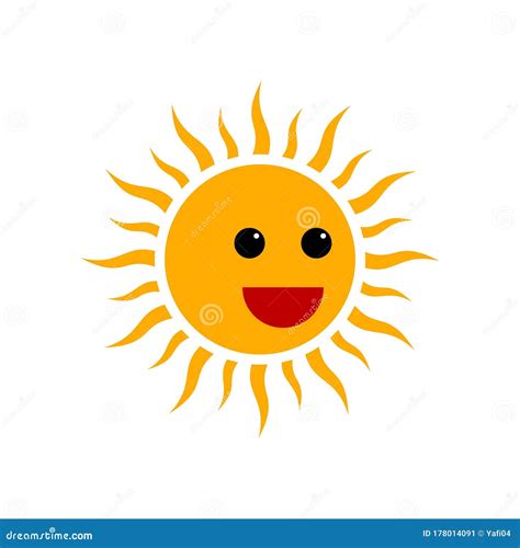 Sunny Cartoon Sunny Weather Icon Concept Illustration Stock Vector