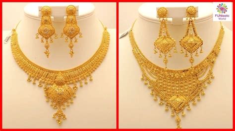 Latest Stylish 22 Carat Gold Necklace For Girls And Brides American Indi Gold Necklace