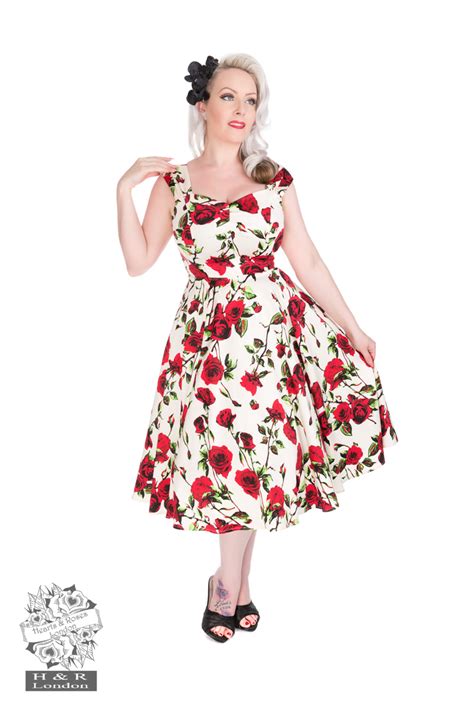 1950s Rose Floral Summer Dress Lets Jive