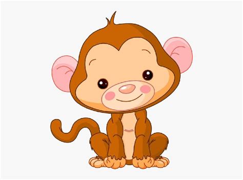 Cute Baby Monkey Clipart Cute Cartoon Zoo Animal Free Transparent Clipart Clipartkey
