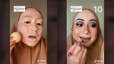 Buktikan Makeup Tebal Bisa Tetap Cantik Wanita Ini Pakai Foundation Hingga Lipstik Sampai 10 Lapis