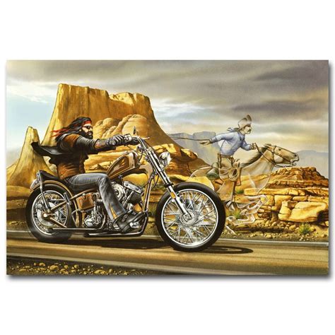 Ghost Rider David Mann Motorcycle Art Silk Poster Print Etsy
