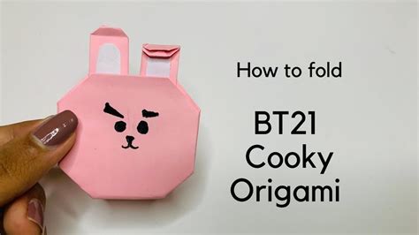How To Fold Bt21 Cooky Origami Bts Home Decor Youtube
