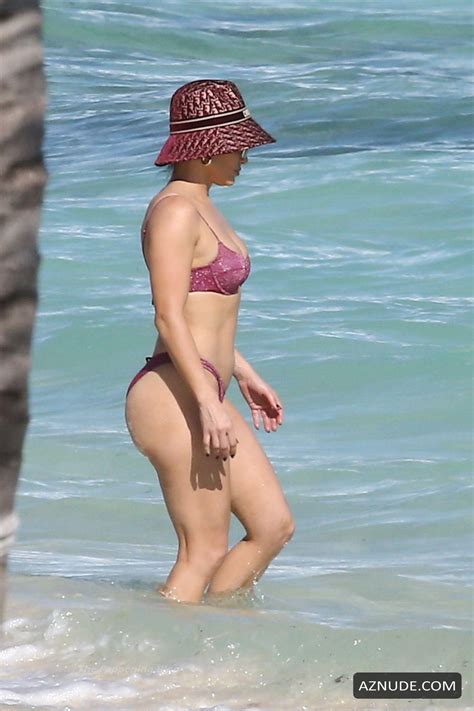 Jennifer Lopez Sexy Looking Hot In A Purple Bikini On The Beach In Turks And Caicos Islands Aznude