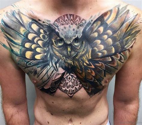 Outstanding Owl Tattoos For Chest