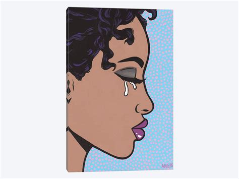 Black Model Sad Girl By Allyson Gutchell Piece Canvas Wall Art Cute Canvas Paintings Canvas