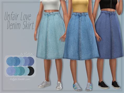 The Sims Resource Trillyke Unfair Love Denim Skirt