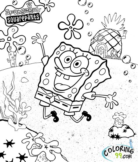 Spongebob Coloring Pages Printable Free Printable Word Searches