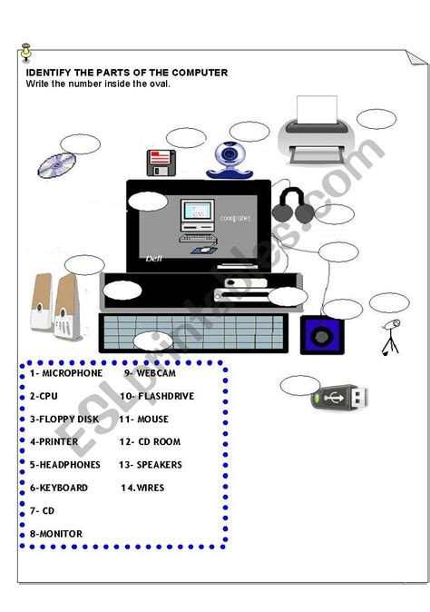 Label Computer Parts Worksheet