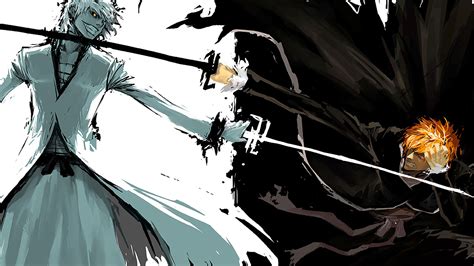 Wallpaper Illustration Anime Boys Black Hair Sword Fighting