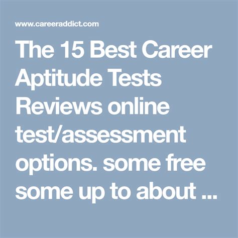 The 15 Best Career Aptitude Tests Career Aptitude Test Aptitude Test