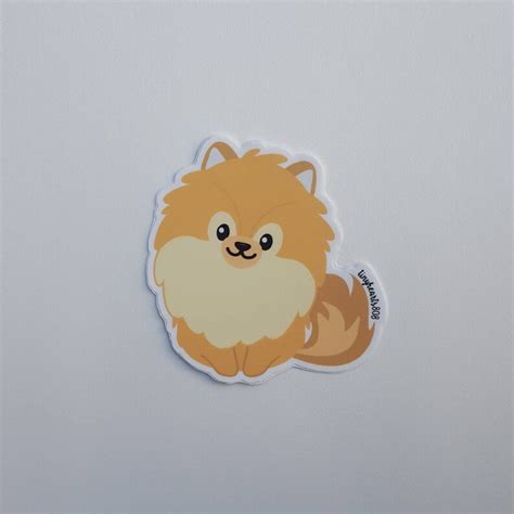 Pomeranian Sticker Cute Kawaii 275 X 275 Etsy