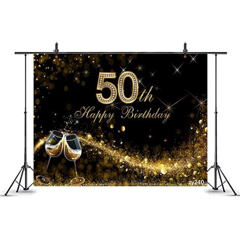 Fabulous Luxurious 50th Birthday Backdrop Customgoloden Etsy
