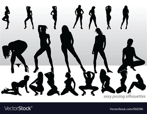 Sexy Posing Silhouettes Royalty Free Vector Image