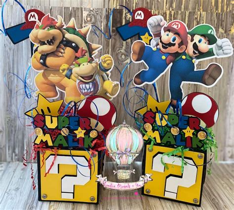 Super Mario Bros Table Centerpiece Super Mario Party Super Etsy