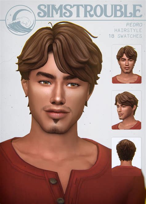 Pedro By Simstrouble Simstrouble On Patreon Sims 4 Hair Male Sims