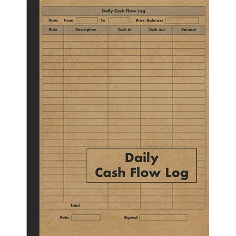 Daily Cash Flow Log Large Daily Cash Book And Financial Record Journal