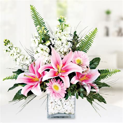 Send Flowers Turkey Pink Lilium Gillyflower Gerbera Arrangement From 76usd