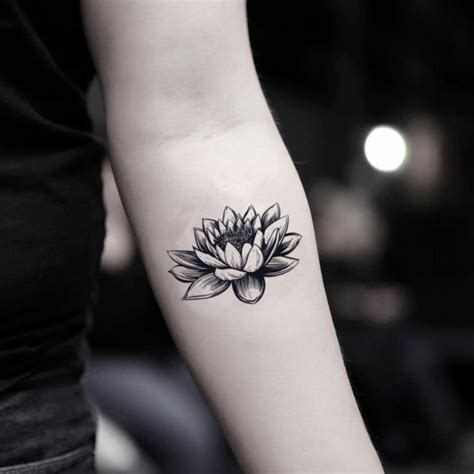 Water Lily Temporary Tattoo Sticker Ohmytat