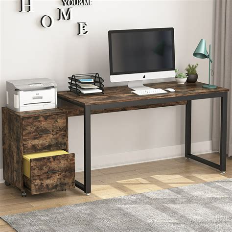 Tribesigns Computer Desk With File Cabinet 47 Inch Office Desk