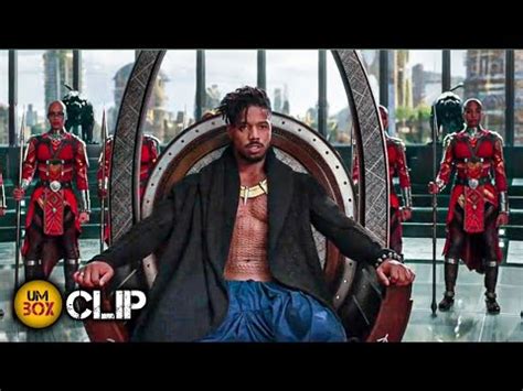 Killmonger Becomes The King Of Wakanda Scene Black Panther 2018