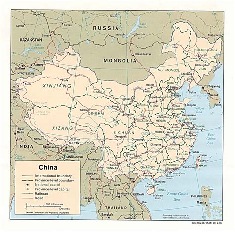 Detailed Political And Administrative Map Of China 1996 China