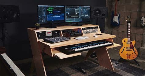Platform By Output A Desk For Musicians Natural With Keyboard Tray