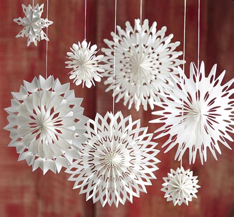 Pleated Paper Snowflakes Paper Flowers Christmas Diy Paper Ornaments