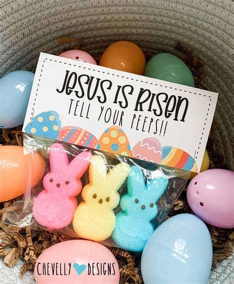 Jesus Is Risen Tell Your Peeps Treat Bag Toppers Printable Ins