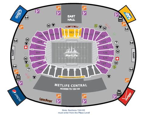 Metlife Stadium Seating Chart Printable