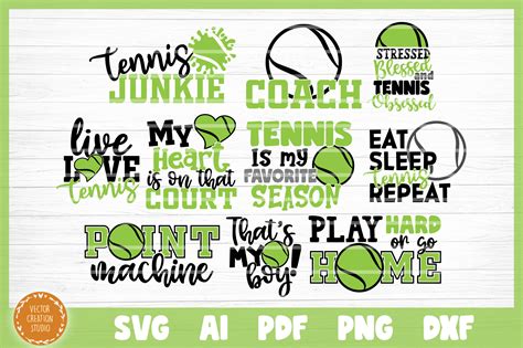 Tennis Svg Bundle Cut Files By Vectorcreationstudio Thehungryjpeg