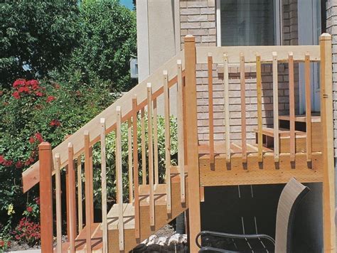 A unique way to transform the look of any porch, deck or patio is to simply add a classic and elegant stair kit to your outdoor environment. Exterior Stair Railings # Exterior Wooden Stairs And Railings~ Deck Stai... | Tempat