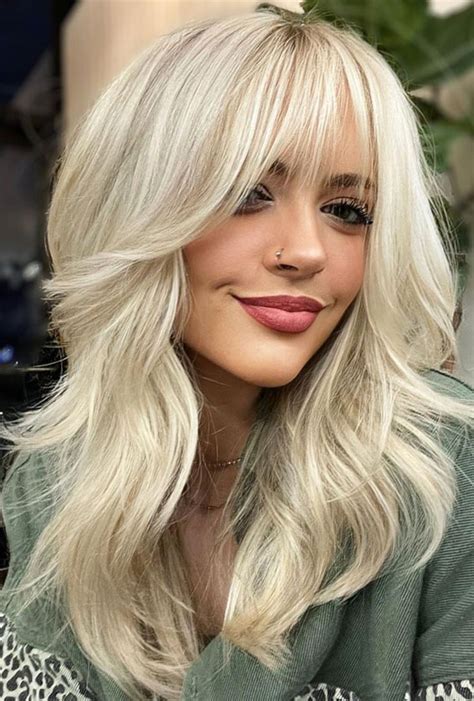 50 New Haircut Ideas For Women To Try In 2023 Blonde Layered With Soft Bangs