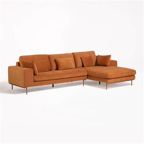 4 Seater Sofa Chaise Longue De 3 Plazas In Chenilla Agon Sklum