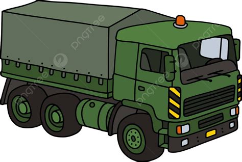 The Green Military Truck Motor Military Transportation Vector Motor