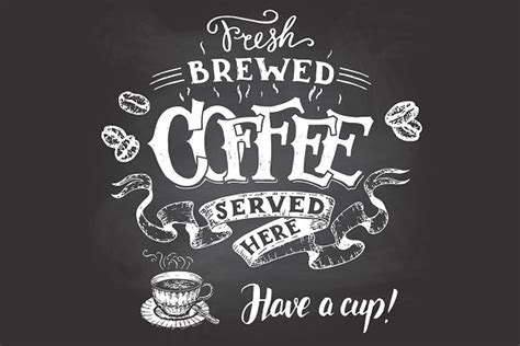Coffee Chalkboard Signs Set Custom Designed Graphic Objects