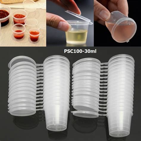 20 Pcsset Small Plastic Sauce Cups Food Storage Containers Clear