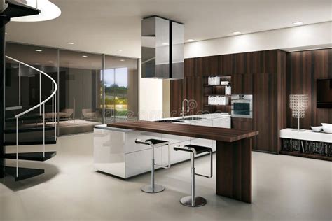 Modern Luxury Kitchen Interior Design In Minimal Style Editorial Stock