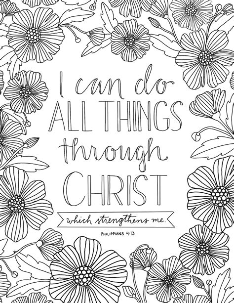 Simply click on the image or text below to download and print your free coloring page. All Things through Christ -- coloring page #4 | Bible ...