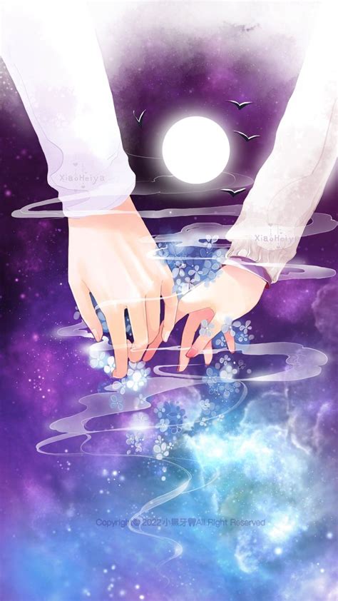An Anime Poster With Two Hands Reaching For Something In The Sky And Stars Above It