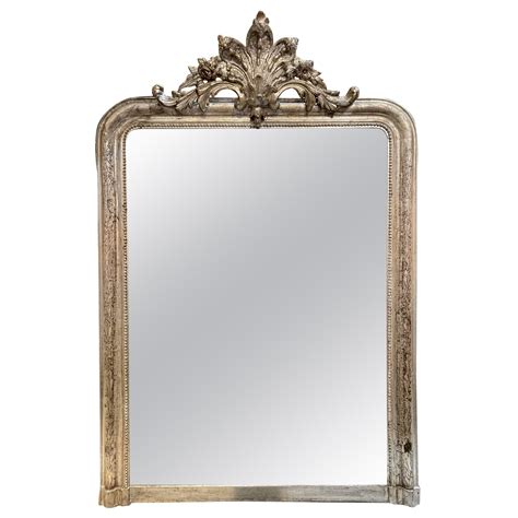 Antique Silver Leaf Louis Philippe Mirror From France 19th Century At 1stdibs Antique Louis