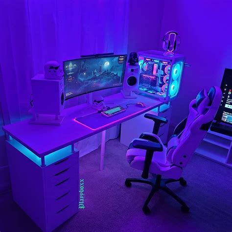 Pc Setup Cool Gaming In 2021 Gaming Room Setup Video Game Room