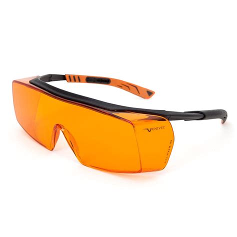 Univet 5x7 Over Specs Safety Glasses Uv Protection Orange Lens