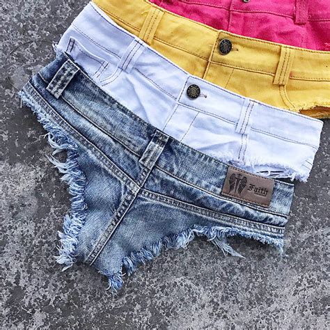 Women S Sexy Cut Off Low Rise Cheeky Mini Denim Shorts Thong Jean Shorts Beach Shorts Hot Pants